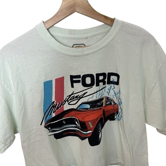 FORD Official Vintage Mustang Crop Top Tee Shirt Size Medium Large Graphic Retro - Picture 4 of 8